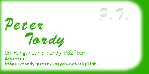 peter tordy business card